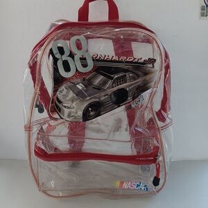 DALE EARNHARDT JR 88 CLEAR PLASTIC HEAVY DUTY STADIUM SECURITY NASCAR BACKPACK.